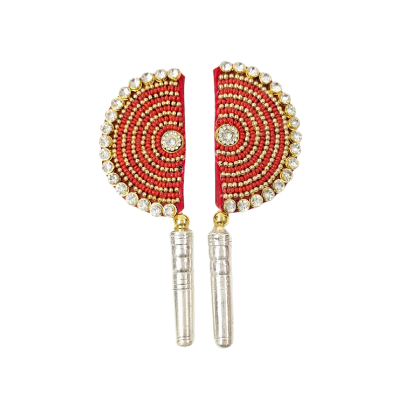 Handcrafted Pure Silver Pankhi For Laddu Gopal with Pearl Work Shriramsilverworks