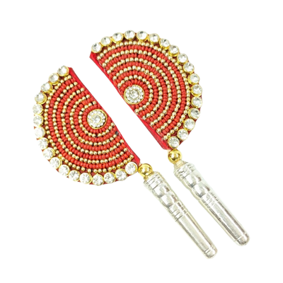 Handcrafted Pure Silver Pankhi For Laddu Gopal with Pearl Work Shriramsilverworks