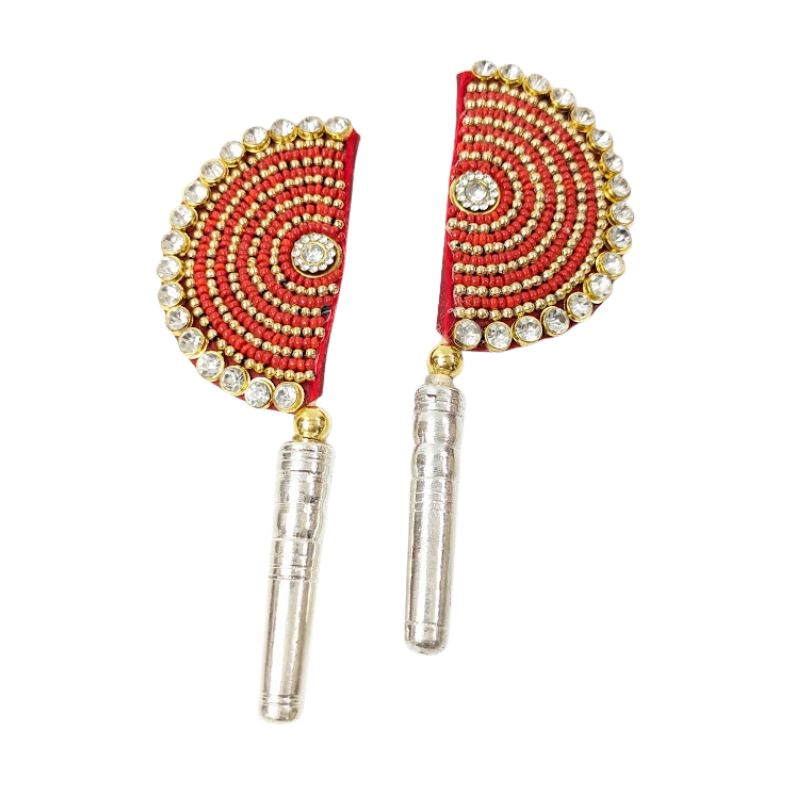 Handcrafted Pure Silver Pankhi For Laddu Gopal with Pearl Work Shriramsilverworks