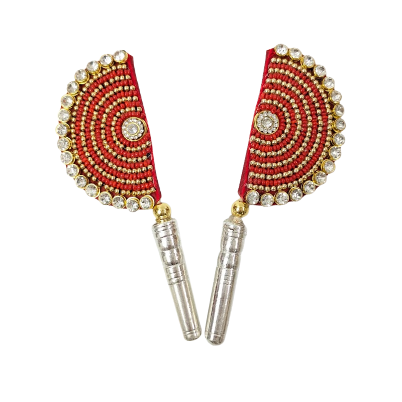 Handcrafted Pure Silver Pankhi For Laddu Gopal with Pearl Work Shriramsilverworks