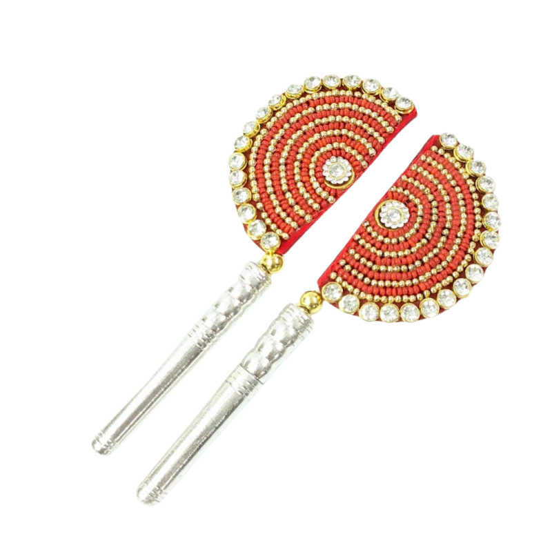 Handcrafted Pure Silver Pankhi For Laddu Gopal with Pearl Work Shriramsilverworks