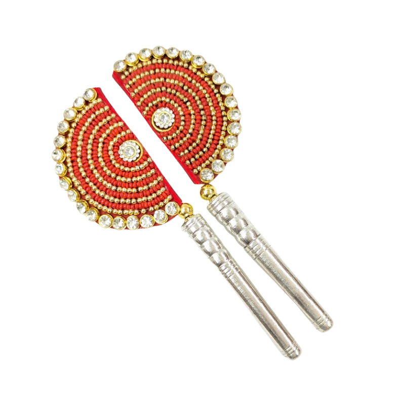 Handcrafted Pure Silver Pankhi For Laddu Gopal with Pearl Work Shriramsilverworks