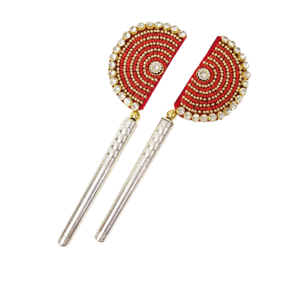 Handcrafted Pure Silver Pankhi For Laddu Gopal with Pearl Work Shriramsilverworks