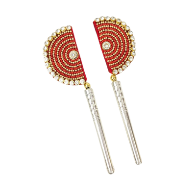 Handcrafted Pure Silver Pankhi For Laddu Gopal with Pearl Work Shriramsilverworks