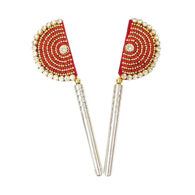 Handcrafted Pure Silver Pankhi For Laddu Gopal with Pearl Work Shriramsilverworks