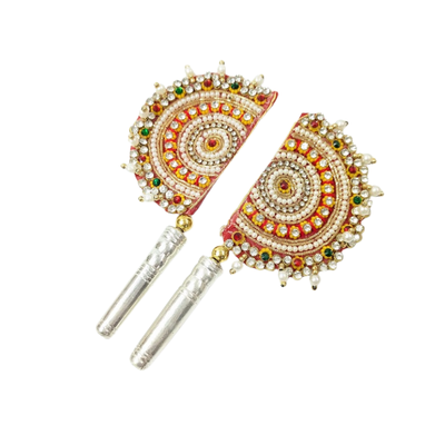 Handcrafted Pure Silver Pankhi For Laddu Gopal with Pearl Work Shriramsilverworks