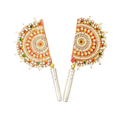 Handcrafted Pure Silver Pankhi For Laddu Gopal with Pearl Work Shriramsilverworks