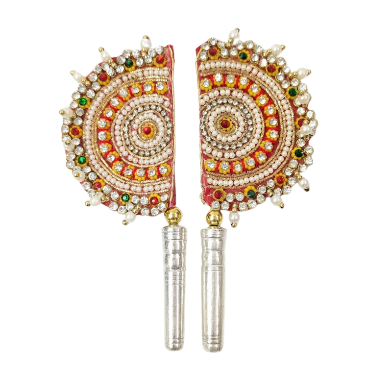 Handcrafted Pure Silver Pankhi For Laddu Gopal with Pearl Work Shriramsilverworks