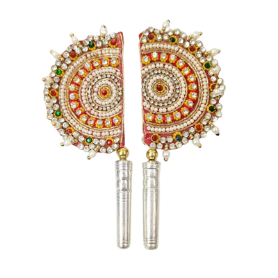 Handcrafted Pure Silver Pankhi For Laddu Gopal with Pearl Work Shriramsilverworks