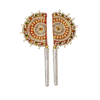 Handcrafted Pure Silver Pankhi For Laddu Gopal with Pearl Work Shriramsilverworks