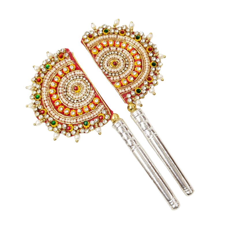 Handcrafted Pure Silver Pankhi For Laddu Gopal with Pearl Work Shriramsilverworks