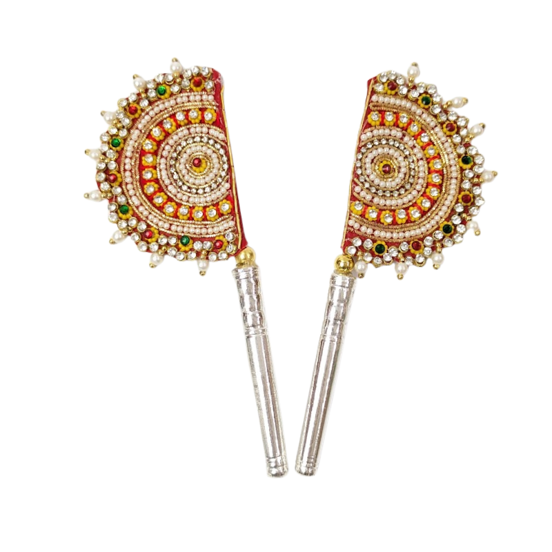 Handcrafted Pure Silver Pankhi For Laddu Gopal with Pearl Work Shriramsilverworks