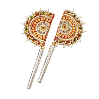 Handcrafted Pure Silver Pankhi For Laddu Gopal with Pearl Work Shriramsilverworks