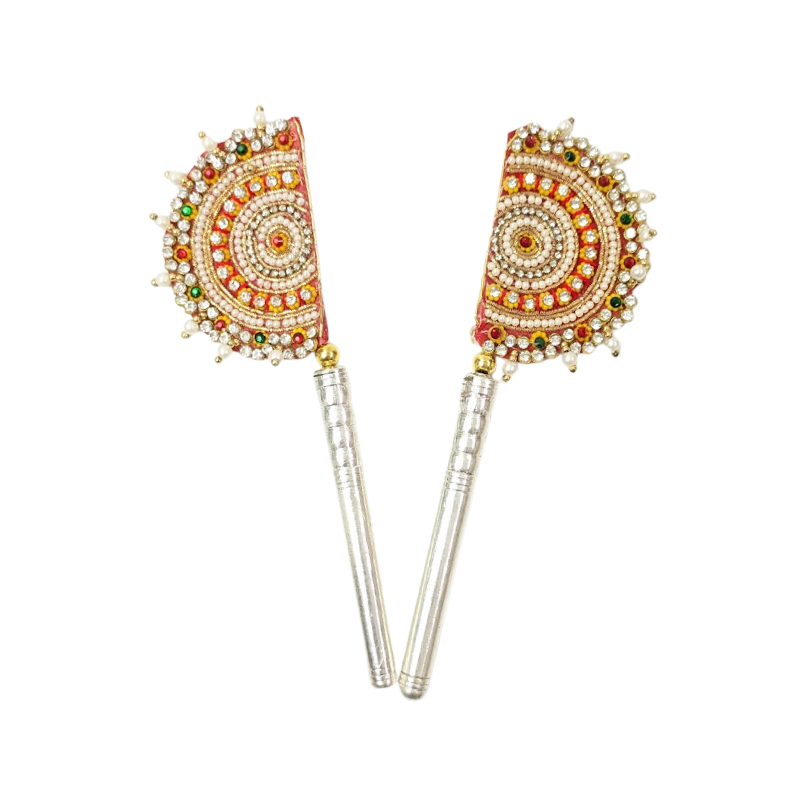 Handcrafted Pure Silver Pankhi For Laddu Gopal with Pearl Work Shriramsilverworks