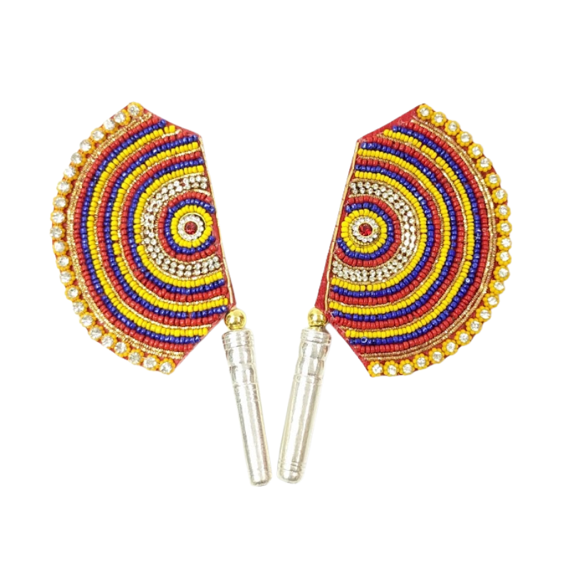 Handcrafted Pure Silver Pankhi For Laddu Gopal with Pearl Work Shriramsilverworks