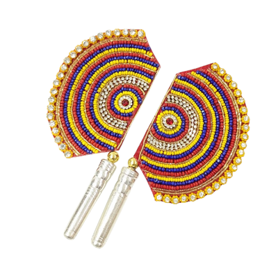 Handcrafted Pure Silver Pankhi For Laddu Gopal with Pearl Work Shriramsilverworks