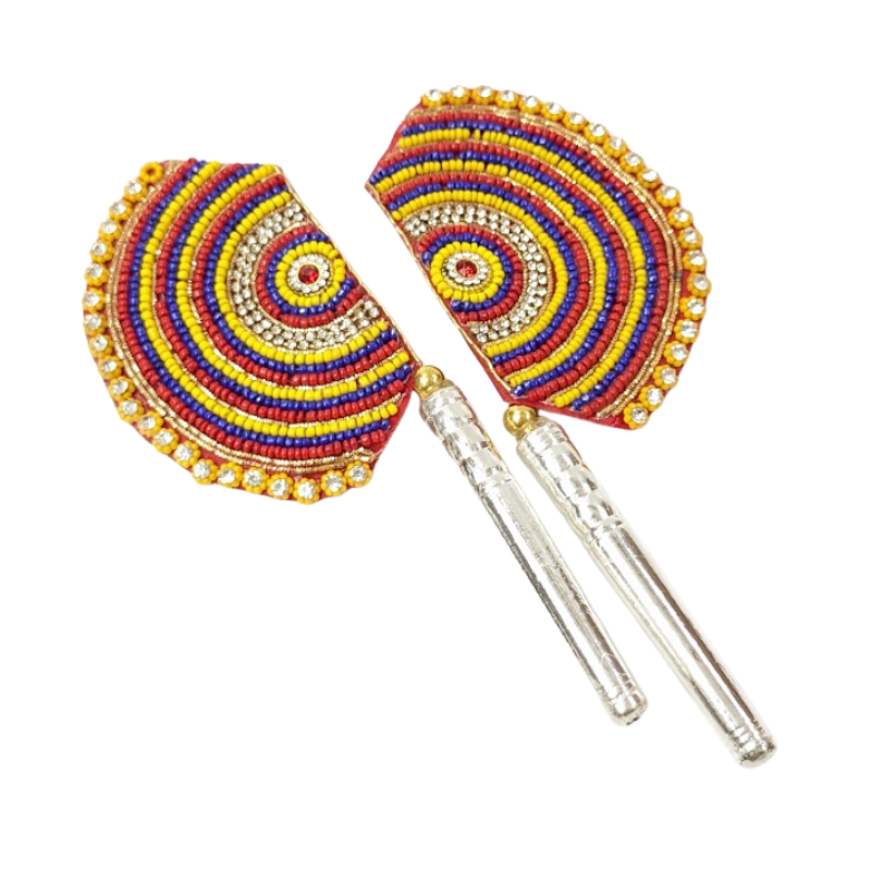 Handcrafted Pure Silver Pankhi For Laddu Gopal with Pearl Work Shriramsilverworks