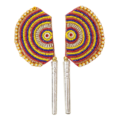 Handcrafted Pure Silver Pankhi For Laddu Gopal with Pearl Work Shriramsilverworks