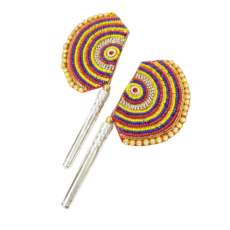 Handcrafted Pure Silver Pankhi For Laddu Gopal with Pearl Work Shriramsilverworks