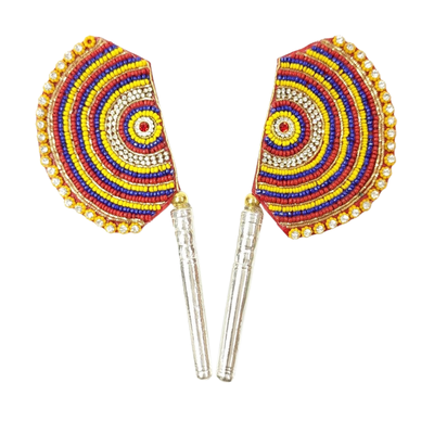 Handcrafted Pure Silver Pankhi For Laddu Gopal with Pearl Work Shriramsilverworks