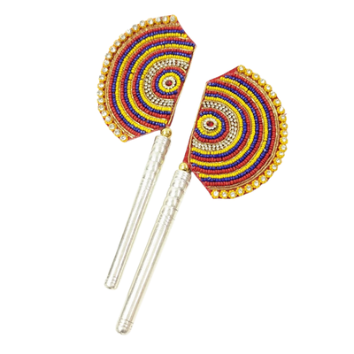 Handcrafted Pure Silver Pankhi For Laddu Gopal with Pearl Work Shriramsilverworks