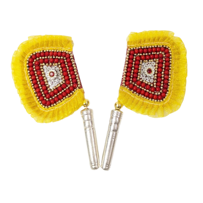 Handcrafted Pure Silver Pankhi For Laddu Gopal with Pearl Work Shriramsilverworks