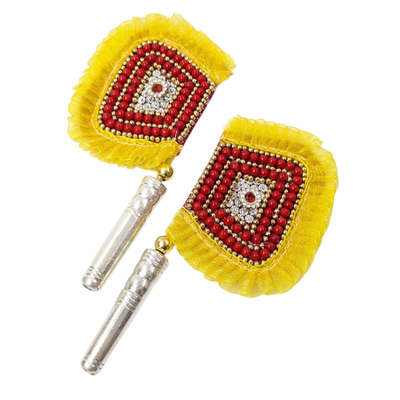 Handcrafted Pure Silver Pankhi For Laddu Gopal with Pearl Work Shriramsilverworks