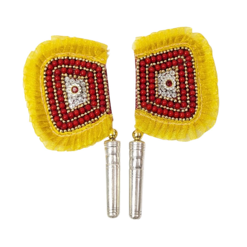 Handcrafted Pure Silver Pankhi For Laddu Gopal with Pearl Work Shriramsilverworks