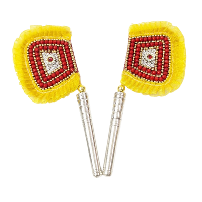 Handcrafted Pure Silver Pankhi For Laddu Gopal with Pearl Work Shriramsilverworks