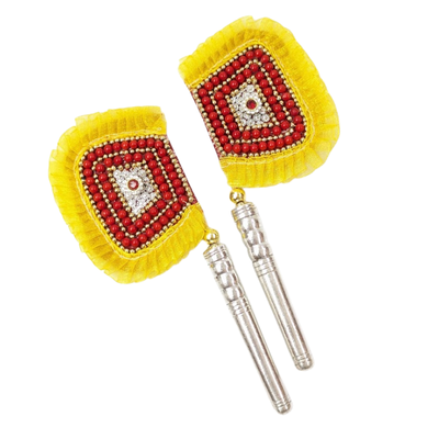 Handcrafted Pure Silver Pankhi For Laddu Gopal with Pearl Work Shriramsilverworks