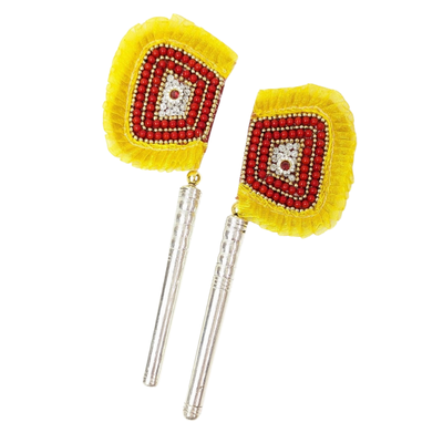 Handcrafted Pure Silver Pankhi For Laddu Gopal with Pearl Work Shriramsilverworks