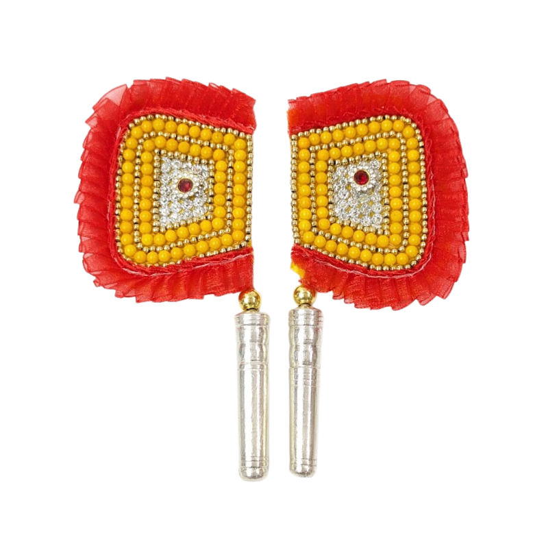 Handcrafted Pure Silver Pankhi For Laddu Gopal with Pearl Work Shriramsilverworks