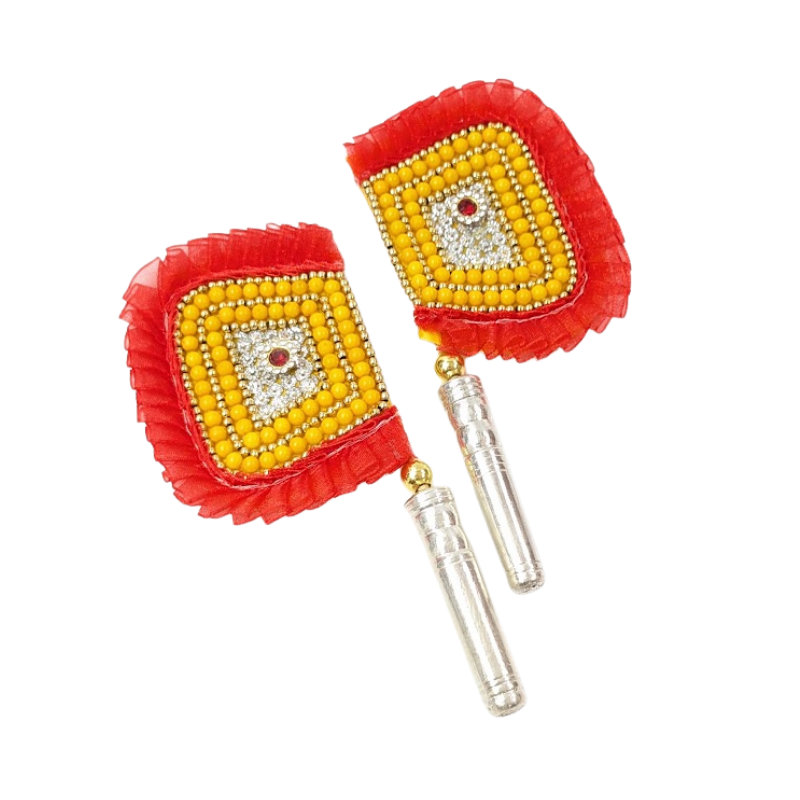 Handcrafted Pure Silver Pankhi For Laddu Gopal with Pearl Work Shriramsilverworks