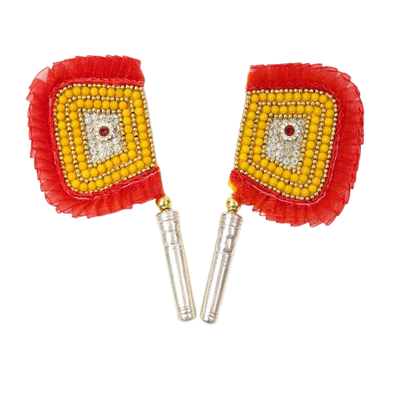 Handcrafted Pure Silver Pankhi For Laddu Gopal with Pearl Work Shriramsilverworks