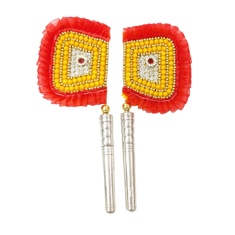 Handcrafted Pure Silver Pankhi For Laddu Gopal with Pearl Work Shriramsilverworks