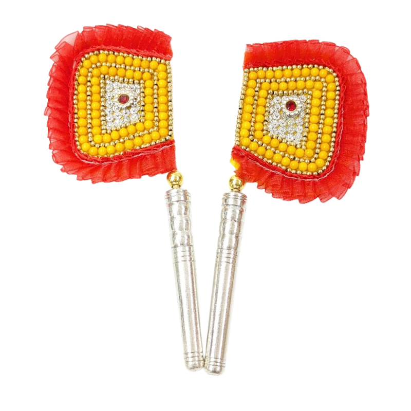 Handcrafted Pure Silver Pankhi For Laddu Gopal with Pearl Work Shriramsilverworks