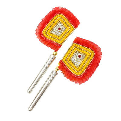 Handcrafted Pure Silver Pankhi For Laddu Gopal with Pearl Work Shriramsilverworks