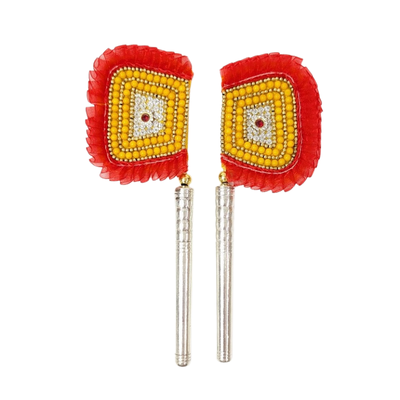 Handcrafted Pure Silver Pankhi For Laddu Gopal with Pearl Work Shriramsilverworks