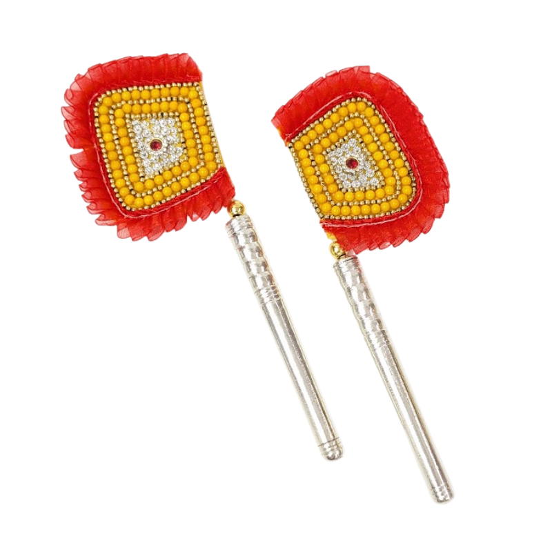 Handcrafted Pure Silver Pankhi For Laddu Gopal with Pearl Work Shriramsilverworks