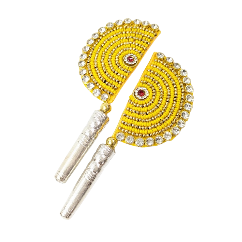 Handcrafted Pure Silver Pankhi For Laddu Gopal with Pearl Work Shriramsilverworks