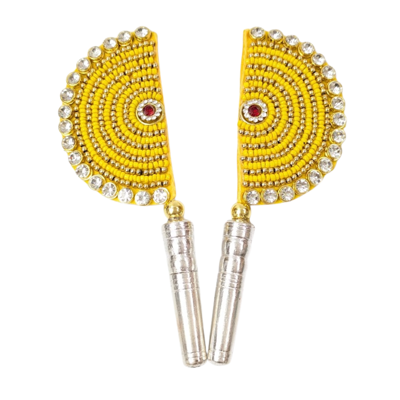 Handcrafted Pure Silver Pankhi For Laddu Gopal with Pearl Work Shriramsilverworks