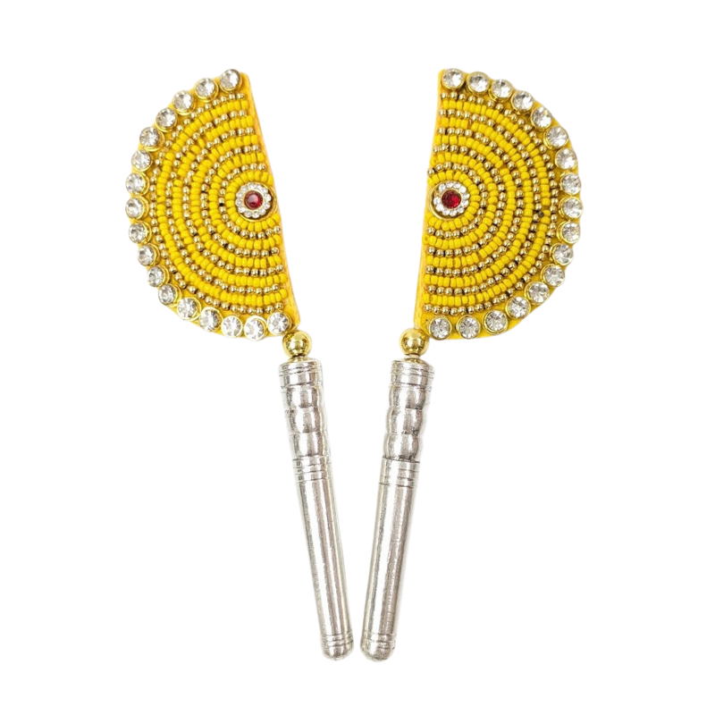 Handcrafted Pure Silver Pankhi For Laddu Gopal with Pearl Work Shriramsilverworks