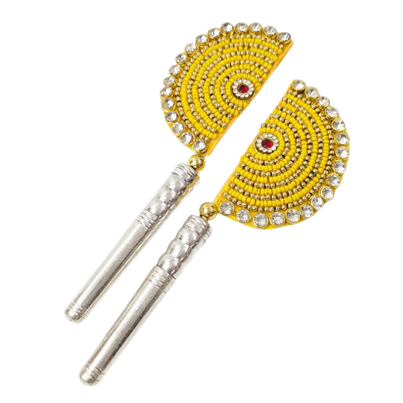 Handcrafted Pure Silver Pankhi For Laddu Gopal with Pearl Work Shriramsilverworks