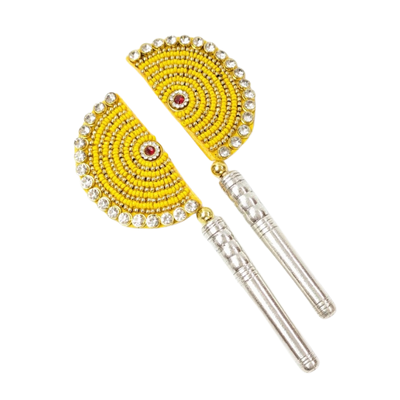 Handcrafted Pure Silver Pankhi For Laddu Gopal with Pearl Work Shriramsilverworks