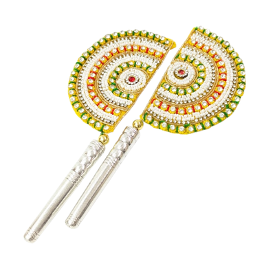 Handcrafted Pure Silver Pankhi For Laddu Gopal with Pearl Work Shriramsilverworks