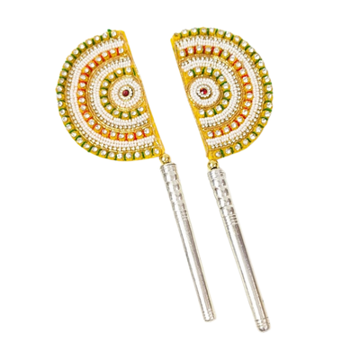 Handcrafted Pure Silver Pankhi For Laddu Gopal with Pearl Work Shriramsilverworks