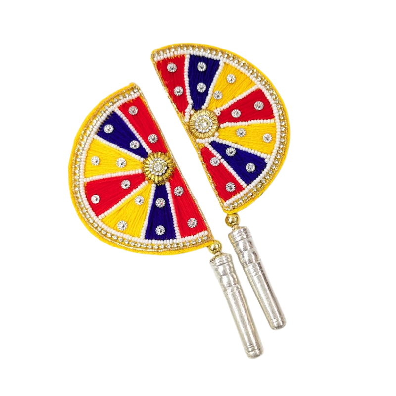 Handcrafted Pure Silver Pankhi For Laddu Gopal with Pearl Work Shriramsilverworks