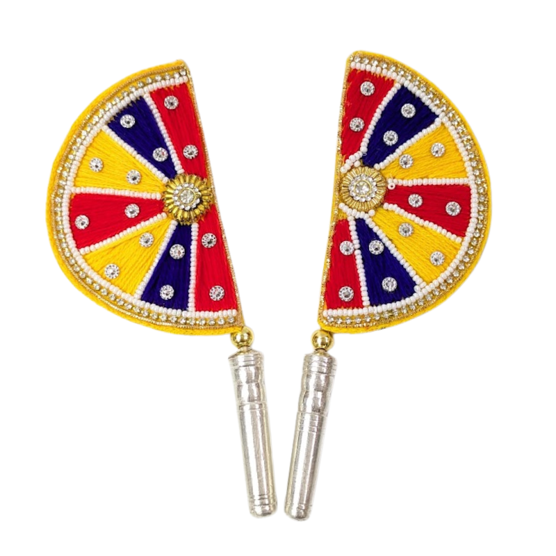 Handcrafted Pure Silver Pankhi For Laddu Gopal with Pearl Work Shriramsilverworks