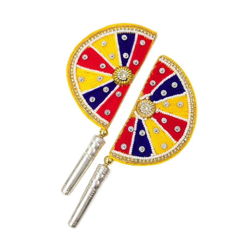 Handcrafted Pure Silver Pankhi For Laddu Gopal with Pearl Work Shriramsilverworks