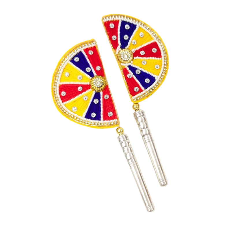 Handcrafted Pure Silver Pankhi For Laddu Gopal with Pearl Work Shriramsilverworks